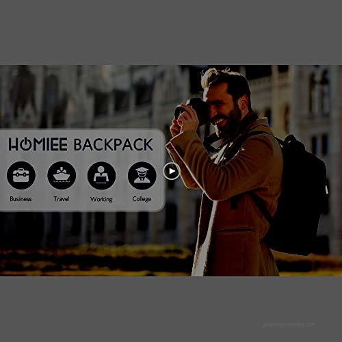Laptop Backpack for Men HOMIEE 15.6 Inch Travel Laptop Backpack with USB Charging Port Business College School Computer Backpack Black