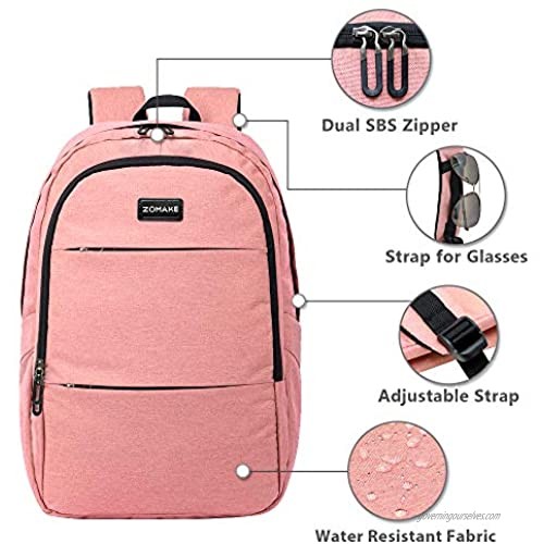 Laptop Backpack Slim Water Resistant College School Computer Backpack with USB Charging Port Business Travel Backpack for Men Women Fits 15.6 Inch Laptop Notebook