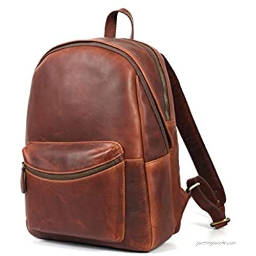 Leather Laptop Backpack Laptop Bag Full Grain Premium VINTAGE Leather | Extendable Shoulder Strap