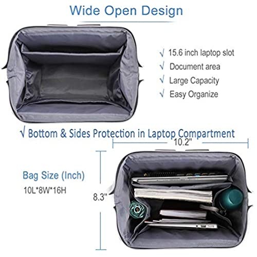 Lekesky Laptop Backpack 15.6 Inch Stylish Computer Backpack Work Travel Backpack for Women and Men Black