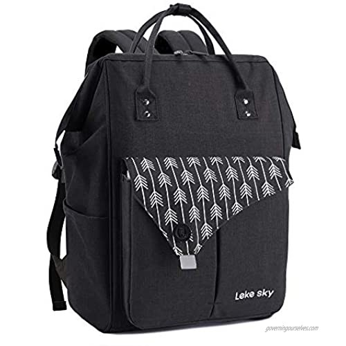 Lekesky Laptop Backpack 15.6 Inch Stylish Computer Backpack Work Travel Backpack for Women and Men  Black