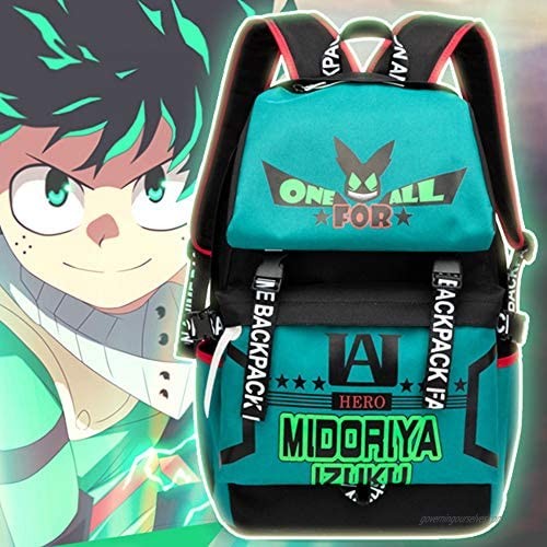 MHA Backpack Izuku Midoriya Backpack My Hero Academia Backpack BNHA Backpack with Izuku Journal Notebook