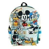 Mickey Mouse Deluxe Oversize Print Large 16" Backpack with Laptop Compartment - A19757