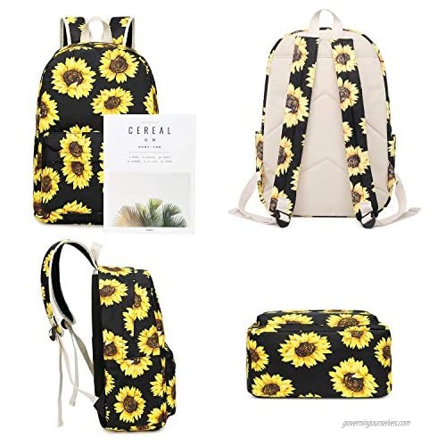 Pawsky Canvas School backpack Set Lightweight Teen Girls Women Kids School Bags College Bookbag Fits 14 Inch Laptop Bag
