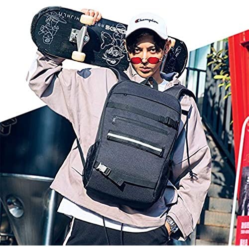 Skateboard Backpack Business Backpack with Skateboard Straps Water Resistant Laptop Backpack Rucksack for 15.6-17inch Laptop with Anti-theft Lock