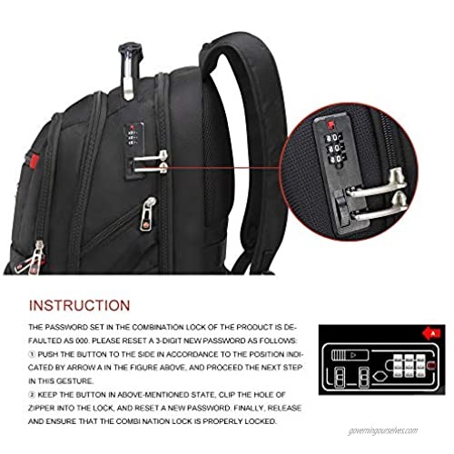 Travel TSA Friendly Laptop Backpack | Anti-Theft Bag with USB Charging Port and Combination Lock Waterproof - Fits Most 17.3 Inch Laptops and Tablets OAA28015173B