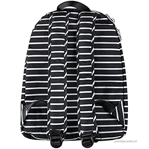 Travelon Anti Theft Classic Backpack (BLACK w/WHITE STRIPE)