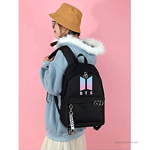 Yongshida Kpop Fashion BTS Backpack Colleage Bookbag School Bag Jimin Suga Jin Jhope RM jung kook V Fans Casual Daypack BTS Merchandise
