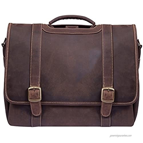 Canyon Outback Leather Goods  Inc. Old Fort Canyon Leather Briefcase for Men and Women - Carry On Laptops and Electronics - Great for Business and Travel