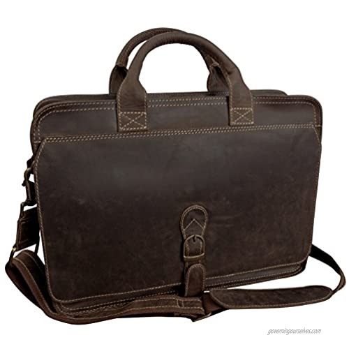 Canyon Outback Leather Goods  Inc Texas Canyon Leather Briefcase - Store 15" Laptops and Macbooks - Perfect for men and women  Brown