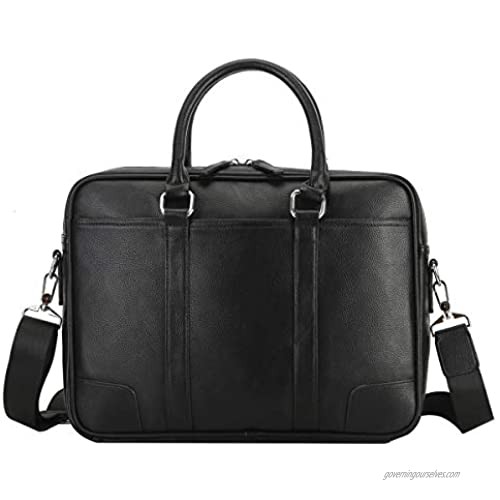 Leathario Men Briefcase Genuine Leather Handbag Laptop Bag 10.5 Inch for Mens Business Luxurious Leather Messenger Shoulder Bag Office Travel Weekend