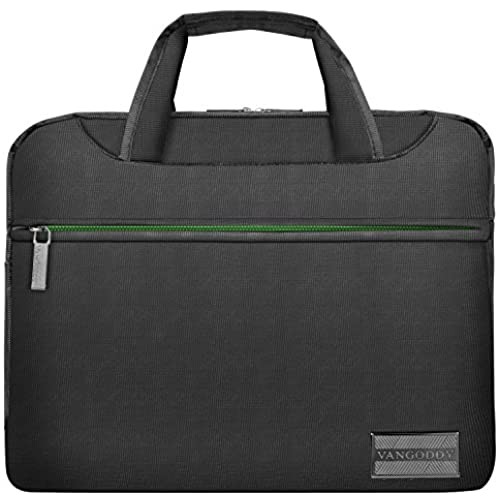 NineO 13Nylon Padded Laptop Messenger Bag  Grey  Green for Acer Switch 3 5  Alpha 12  Chromebook  Aspire R 11  S 13  Spin 1 5 7  Swift 1 5 7 Series 11.6 13.3 14 Tablet Laptop