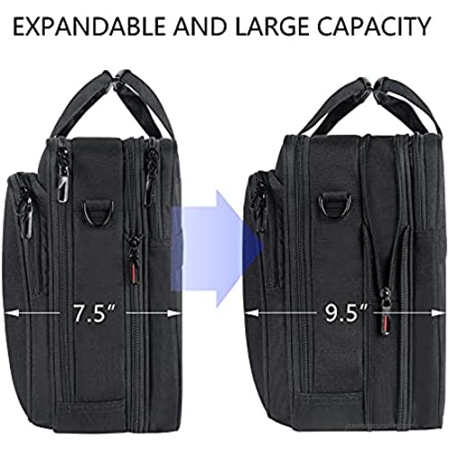 VANKEAN Laptop Bag Laptop Briefcase Fits Up to 18 Inch Laptops XXL Water-Repellent Gaming Computer Bag Messenger Shoulder Bag for Men and Women Expandable Capacity for Travel/ Business/ School- Black