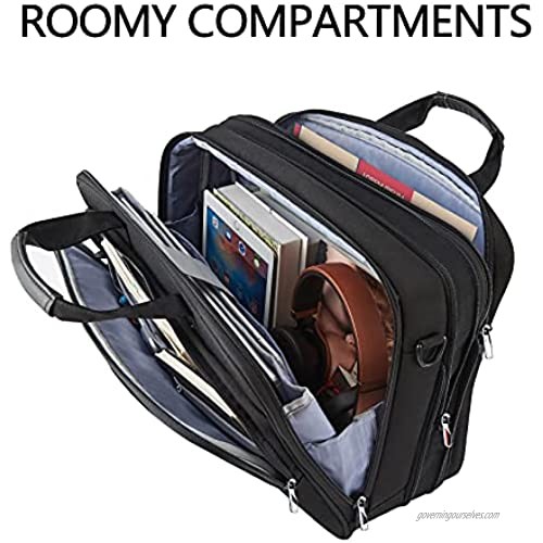 VANKEAN Laptop Bag Laptop Briefcase Fits Up to 18 Inch Laptops XXL Water-Repellent Gaming Computer Bag Messenger Shoulder Bag for Men and Women Expandable Capacity for Travel/ Business/ School- Black