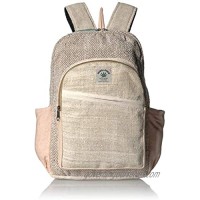 100% Pure Hemp Multi Color Backpack Handmade Nepal with Laptop Sleeve - Fashion Cute Travel School College Shoulder Bag/Bookbags/Daypack