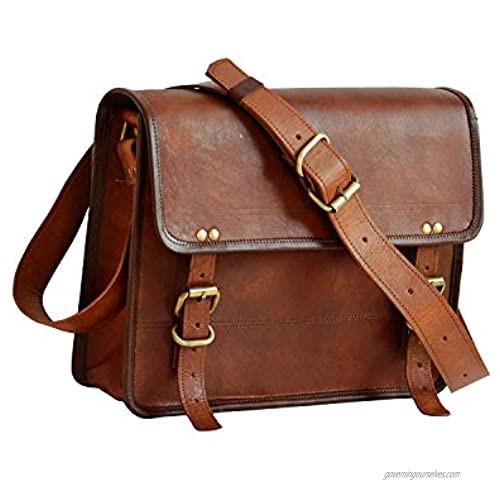13 leather messenger bag laptop case office briefcase gift for men computer distressed shoulder bag