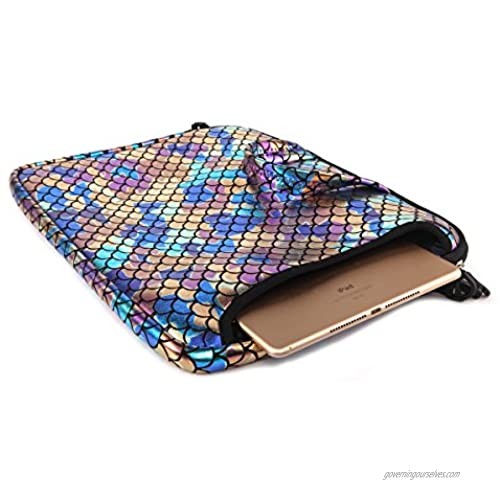 15.6-Inch Laptop Shoulder Carrying Bag Case Sleeve For 14 15 15.6 inch Macbook/Notebook/Ultrabook/Chromebook Mermaid Scale (Colorful)