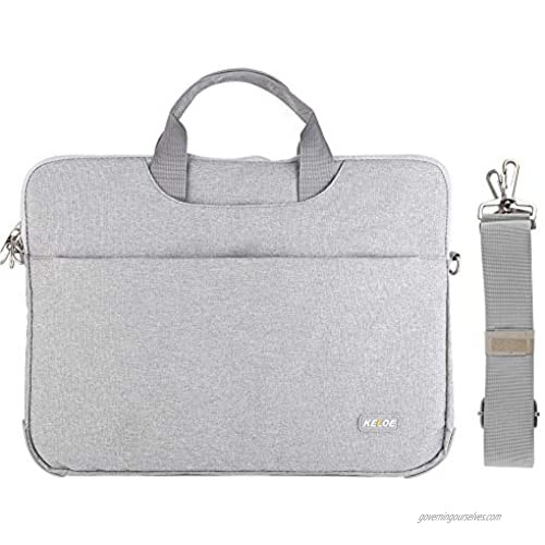 15.6 Inch Shockproof Lining Case Laptop Bag With Shoulder Strap Messenger Bag for Laptop Tablet  Macbook  Shockproof and Fall - Proof Portable Handbag for Business/College/Women/Men Grey