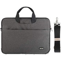 15.6 Inch Shockproof Lining Case Laptop Bag With Shoulder Strap Messenger Bag for Laptop Tablet  Macbook  Shockproof and Fall - Proof Portable Handbag for Business/College/Women/Men Black