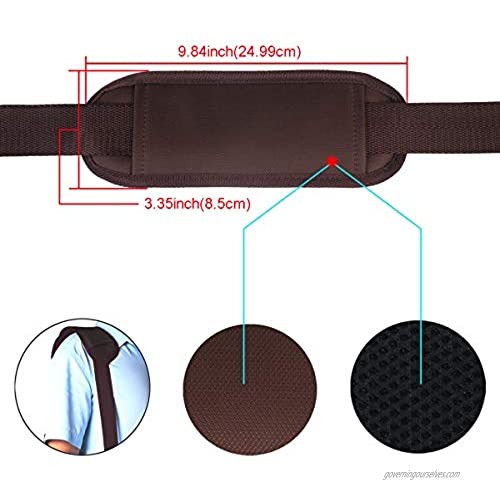 59 Inch Universal Shoulder Strap BOMKEE Adjustable Bag Strap Replacement with Metal Swivel Hooks and Non-Slip Pad for Laptop Case Briefcase Messenger Bag Diaper Bag Camera Bag Travel Bag(Brown)