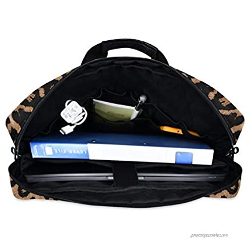 ALAZA Cheeteh Leopard Print Animal Laptop Case Bag Sleeve Portable Crossbody Messenger Briefcase w/Strap Handle 13 14 15.6 inch