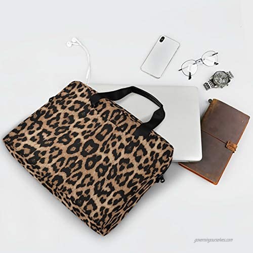 ALAZA Cheeteh Leopard Print Animal Laptop Case Bag Sleeve Portable Crossbody Messenger Briefcase w/Strap Handle 13 14 15.6 inch