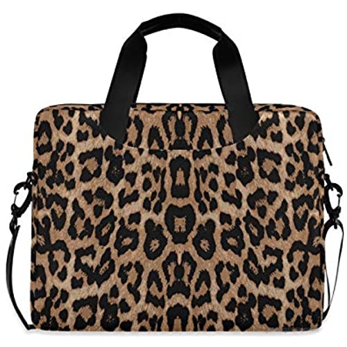 ALAZA Cheeteh Leopard Print Animal Laptop Case Bag Sleeve Portable Crossbody Messenger Briefcase w/Strap Handle  13 14 15.6 inch
