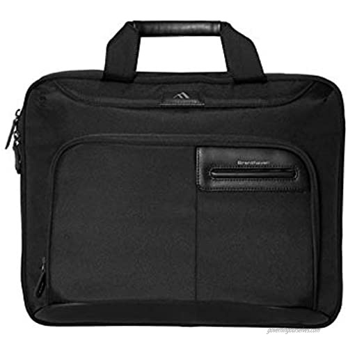 Brenthaven Elliot Slim Brief with Organizer Panel Fits 15.4 Inch Chromebooks Laptops Tablets for Commercial Business and Office Essentials-Black Durable Rugged Protection from Impact and Compression