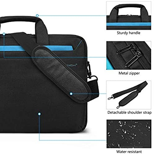 BRINCH 15.6 Inch Laptop Bag Multi-Functional Laptop Case Bag with Handle Protective Carrying Case Business Shoulder Bag Compatible with MacBook Pro HP Dell Asus for Men Women Black