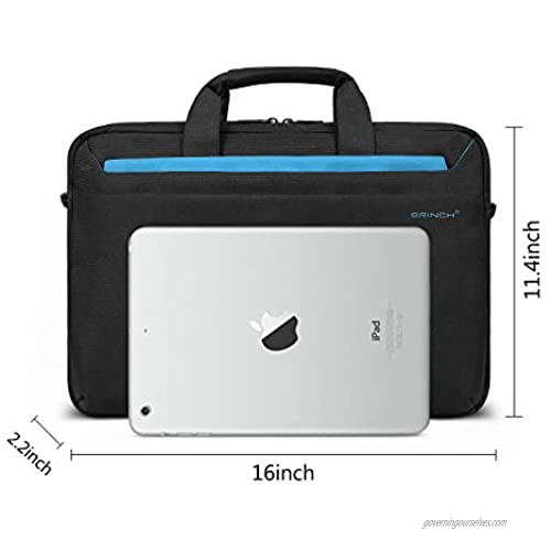 BRINCH 15.6 Inch Laptop Bag Multi-Functional Laptop Case Bag with Handle Protective Carrying Case Business Shoulder Bag Compatible with MacBook Pro HP Dell Asus for Men Women Black