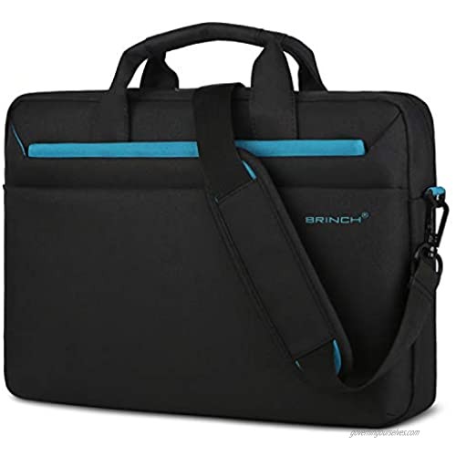 BRINCH 15.6 Inch Laptop Bag  Multi-Functional Laptop Case Bag with Handle Protective Carrying Case Business Shoulder Bag Compatible with MacBook Pro HP Dell Asus for Men Women Black