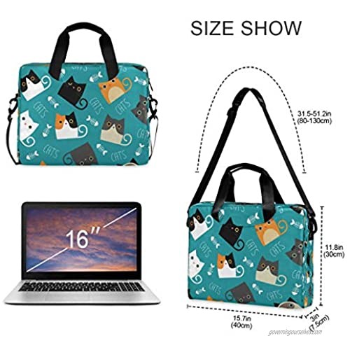 CCDMJ Laptop Case Dog Cat Paw Print Laptops Sleeve Shoulder Messenger Bag Briefcase