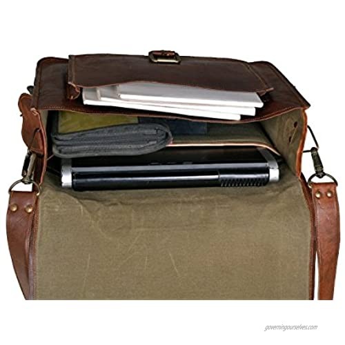 Cuero 16 Inch Retro Buffalo Hunter Leather Laptop Messenger Bag Office Briefcase College Bag (brown)