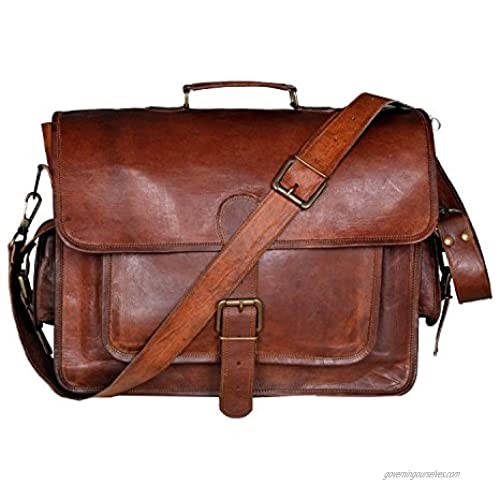 Cuero 16 Inch Retro Buffalo Hunter Leather Laptop Messenger Bag Office Briefcase College Bag (brown)