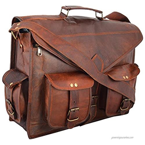 Cuero Leather Laptop Messenger Bag Office Briefcase Travel Bag (Vintage Brown)
