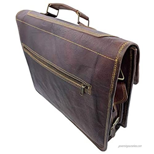 Dark Brown Vintage Handmade Leather Messenger Bag Laptop Briefcase Computer Satchel Bag for Men (12 x 16)