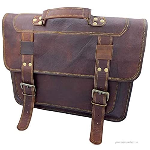 Dark Brown Vintage Handmade Leather Messenger Bag Laptop Briefcase Computer Satchel Bag for Men (12" x 16")