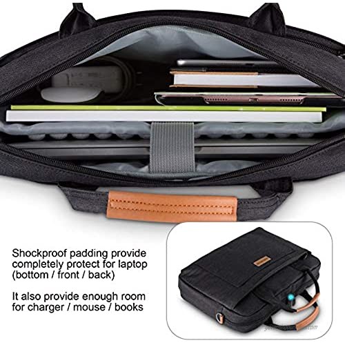 DOB SECHS 17 inch Laptop Bag Water-Repellent Shoulder Messenger Bag Durable Office Bag Business Briefcase for Men Women Carry On Handle Case for Computer/Notebook/MacBook Black