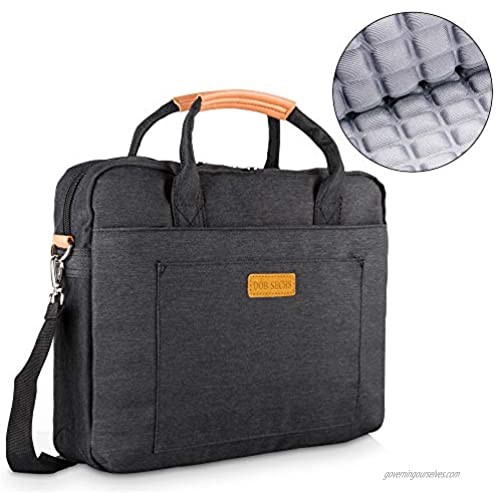 DOB SECHS 17 inch Laptop Bag  Water-Repellent Shoulder Messenger Bag Durable Office Bag  Business Briefcase for Men Women  Carry On Handle Case for Computer/Notebook/MacBook Black