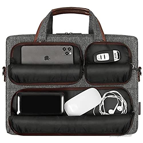 DOMISO 17 Inch Laptop Shoulder Bag Messenger Briefcase Multifunction Carrying Handbag for 17.3 notebook computers HP Pavilion 17/MSI GS73VR Stealth Pro Lenovo/Acer/HP/ASUS Business Luggage Strap