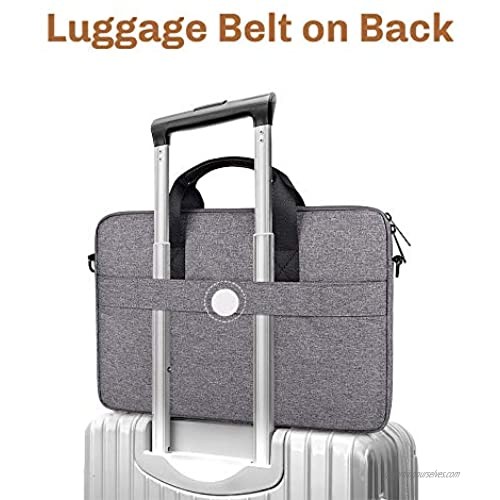 E.YOMOQGG Laptop Case Laptop Shoulder Bag Laptop Sleeve Case with Shoulder Strap Notebook Briefcase 13 14 15” Black/Grey