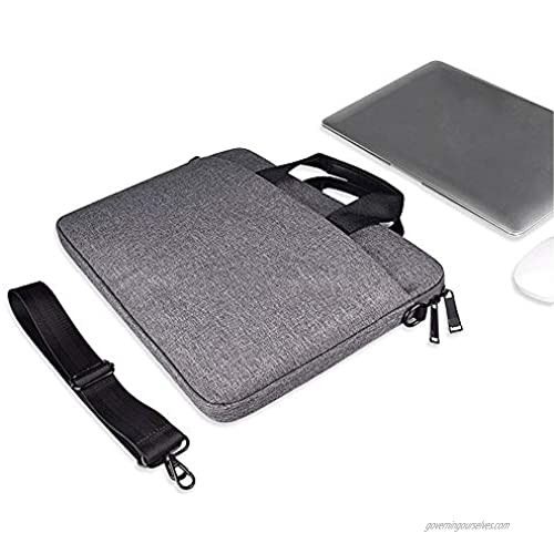 E.YOMOQGG Laptop Case Laptop Shoulder Bag Laptop Sleeve Case with Shoulder Strap Notebook Briefcase 13 14 15” Black/Grey