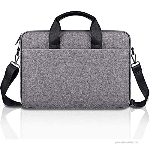 E.YOMOQGG Laptop Case Laptop Shoulder Bag  Laptop Sleeve Case with Shoulder Strap  Notebook Briefcase 13 14 15” Black/Grey