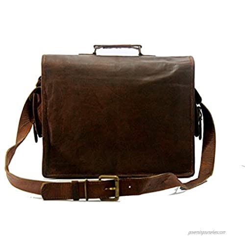 Handmade World Genuine Messenger Bag Leather Laptop Bags Computer Satchel Briefcase (18 Inch)