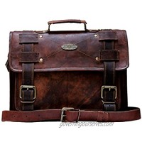 Handmade World Laptop Bag Vintage Men Brown Leather Briefcase Messenger Bags (12" X 16')