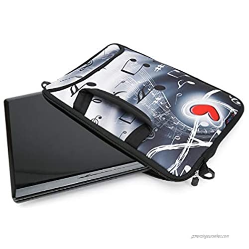 icolor 12 13 Laptop Shoulder Bag Case Universal Netbook Messenger Cover Sleeve Carrying Holder w/strap Compatible 12.5~13.3 inch Notbook Computer Tablet-red heart