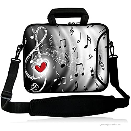 icolor 12" 13" Laptop Shoulder Bag Case Universal Netbook Messenger Cover Sleeve Carrying Holder w/strap Compatible 12.5"~13.3 inch Notbook Computer Tablet-red heart