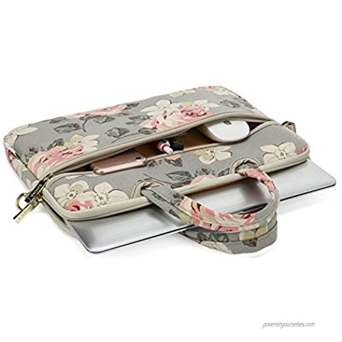 KAYOND White Rose Patten water resistant Laptop Shoulder Messenger Bag Case Sleeve for 12 Inch 13 Inch Laptop Laptop Briefcase
