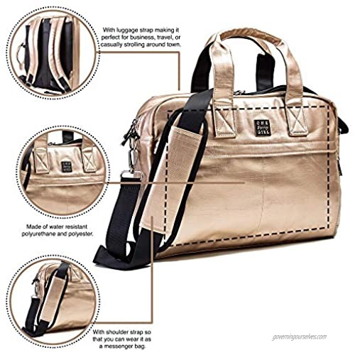Laptop Backpack for Women - Stylish and Fashionable Rose Gold Computer and Messenger Bag Perfect for Work Travel & Adventure