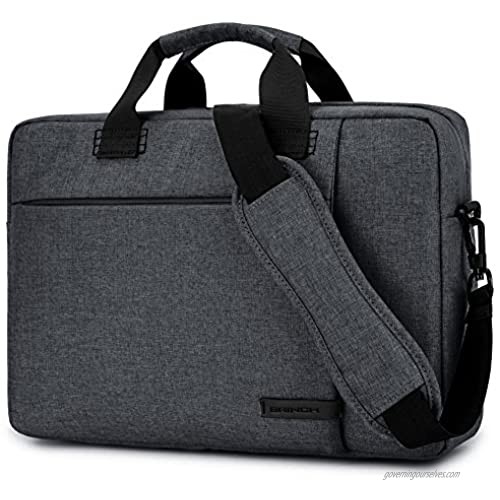 Laptop Bag 17.3 Inch BRINCH Stylish Fabric Laptop Messenger Shoulder Bag Case Briefcase for 17-17.3 Inch Laptop/Notebook/MacBook/Ultrabook/Chromebook Computers (Dark Grey)
